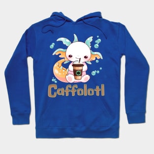 Caffolotl Funny Coffee Drinking Axolotl Hoodie